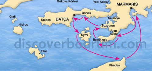 location de cabine itineraire Marmaris Iles Grecques Symi Rhodes