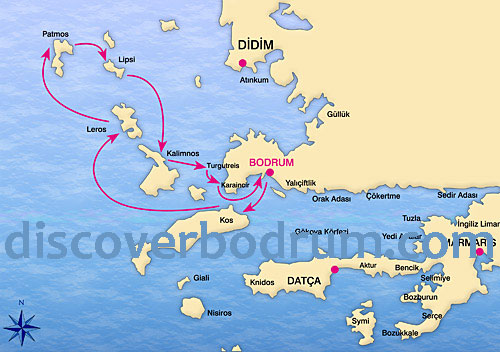 Location de cabine itineraire Bodrum Les iles grecques Dodecanese Nord